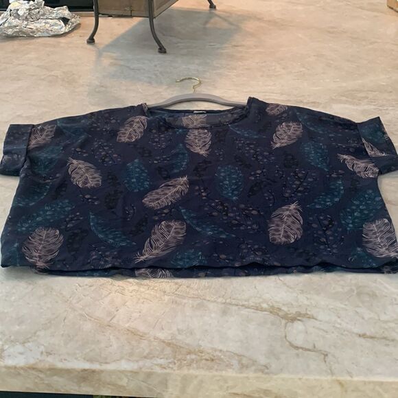 Sheer Feathered Crop Top - Picture 3 of 4